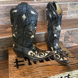 Corral Ladies Bone Vintage Lizard Inlay Boots